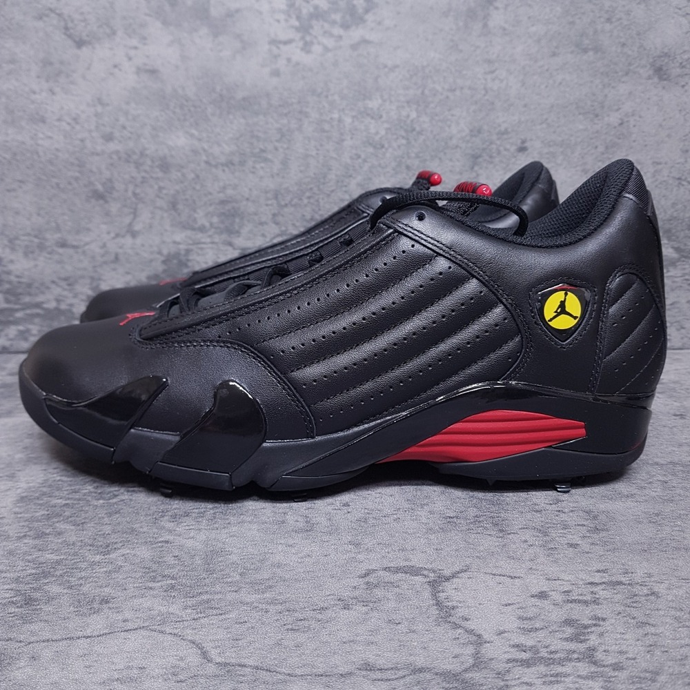 NIKE Air Jordan‎ 14 Retro Last Shot Golf Shoes Mens 10 Black Red Bred HJ7710 001